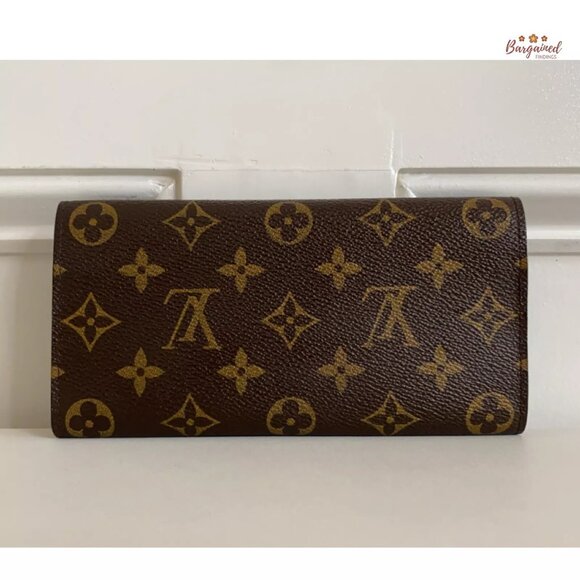 Authentic Louis Vuitton Monogram Coated Canvas Leather Red Josephine Long Wallet - Picture 3 of 14